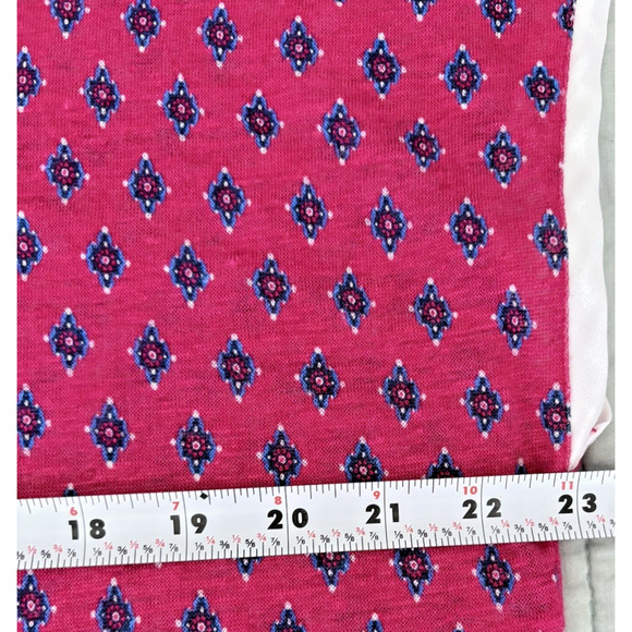 Tommy Hilfiger Linen Jersey Knit Layered Hem Tunic Blouse Top Pink White Boho XL - Picture 13 of 14